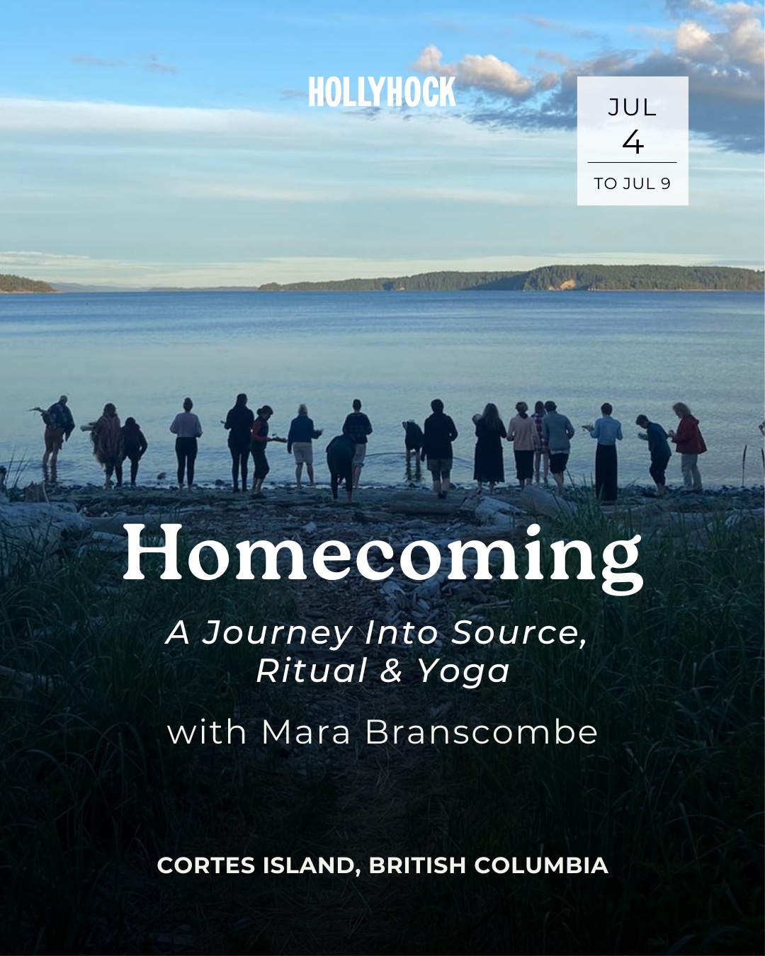 Peaceful garden pathways at Hollyhock Retreat Centre on Cortes Island for Mara Branscombe’s wellness retreat